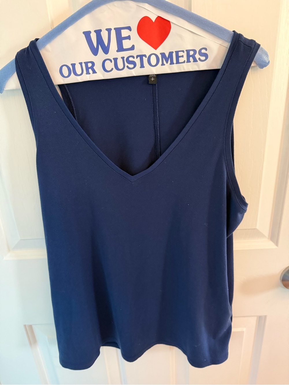 Express Navy V-Neck Sleeveless Tank Top